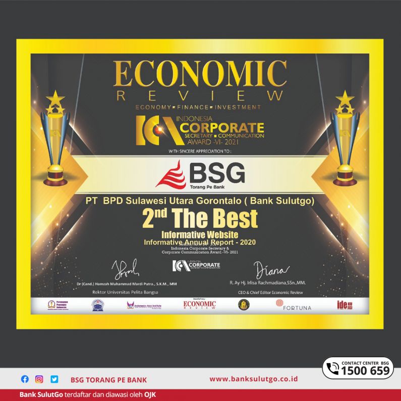 BSG Terima Penghargaan Informative Website oleh Economic Review