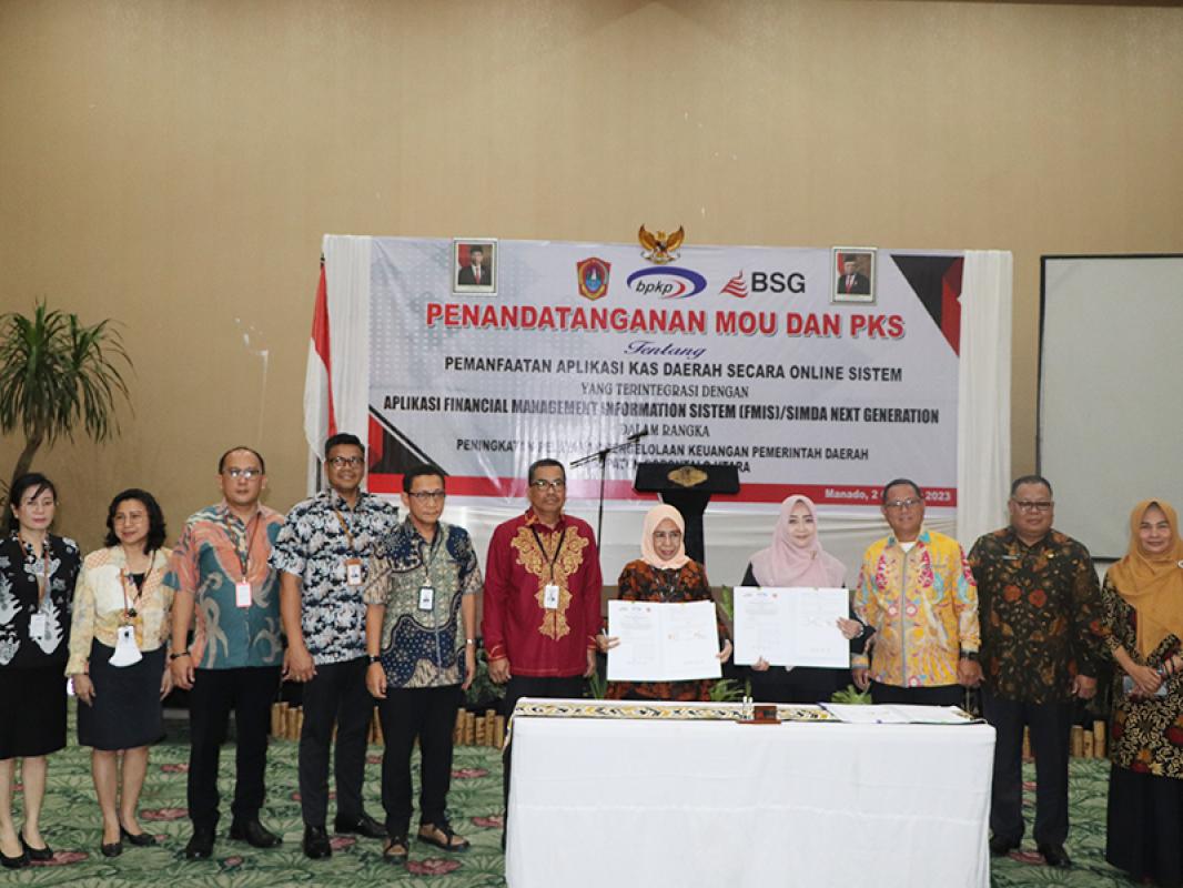 Penandatanganan MOU dan PKS antara Bank SulutGo, BPKP Kabupaten Gorontalo Utara, dan Pemerintah Kabupaten Gorontalo Utara