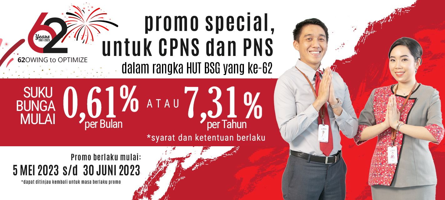 Promo special dalam Rangka HUT BSG ke-62